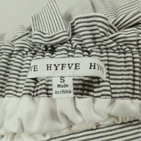 Women Skirt Small Blue Striped Floral Eyelet Bow Nautical Cottage Coquette - Picture 3 of 14